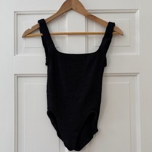 Hunza G Black One Piece Bodysuit swim one size